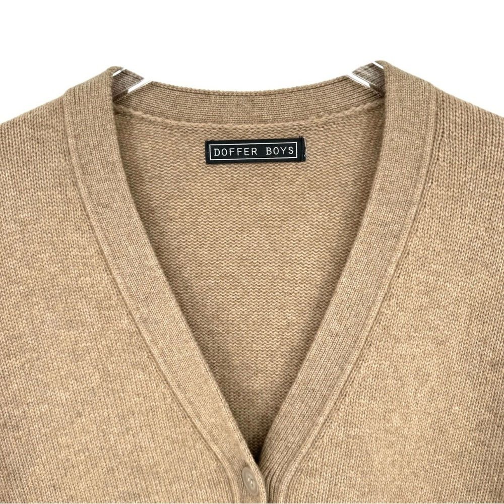 The Doffer Boys Cashmere Favourite Old Cardigan Tan Medium V-neck Button Front - Picture 7 of 9